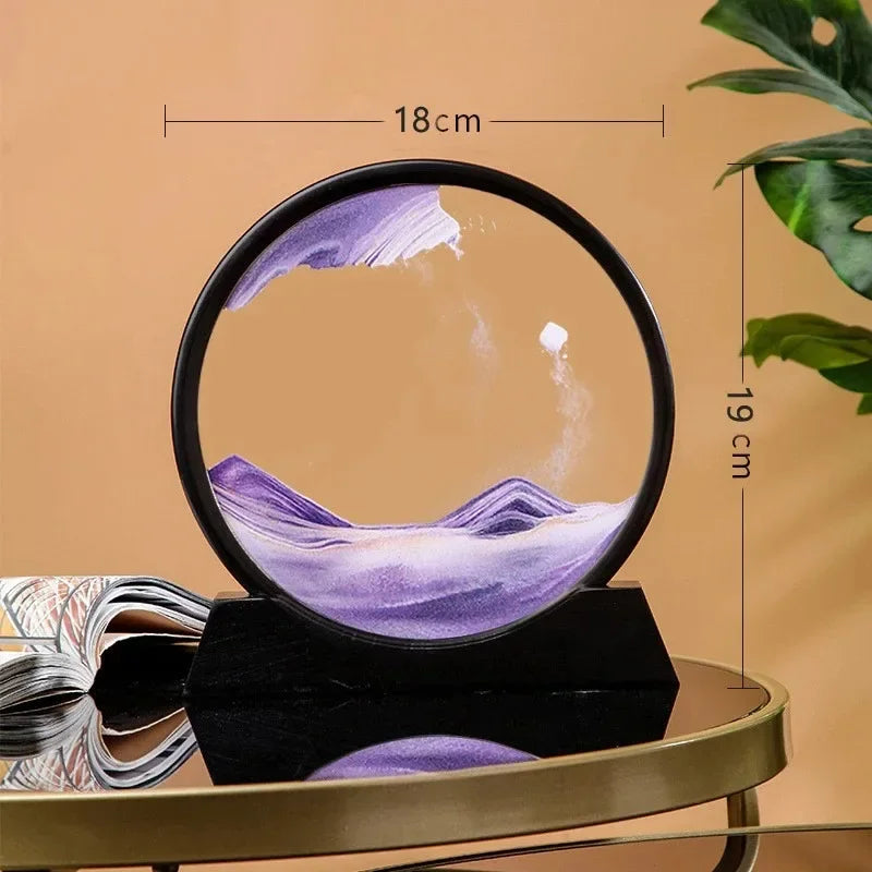 3D Sand Art - Round Glass Deep Sea Sandscape -مرطب الهواء